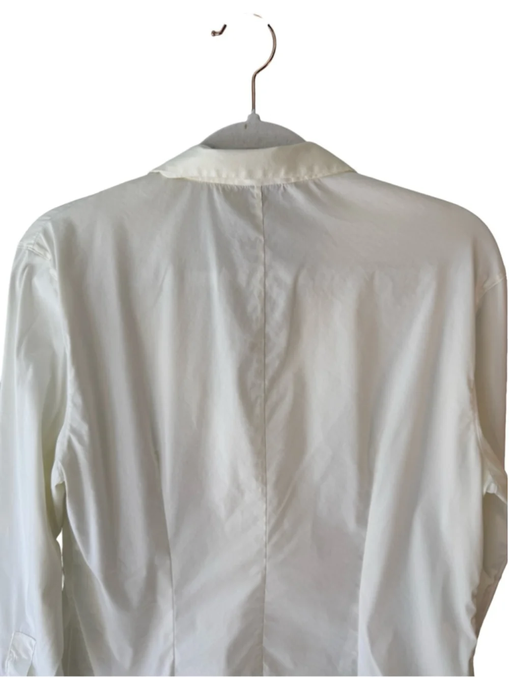Akris Ivory Snap Front Stretch Cotton Blouse Shirt Size M Minimalist Business